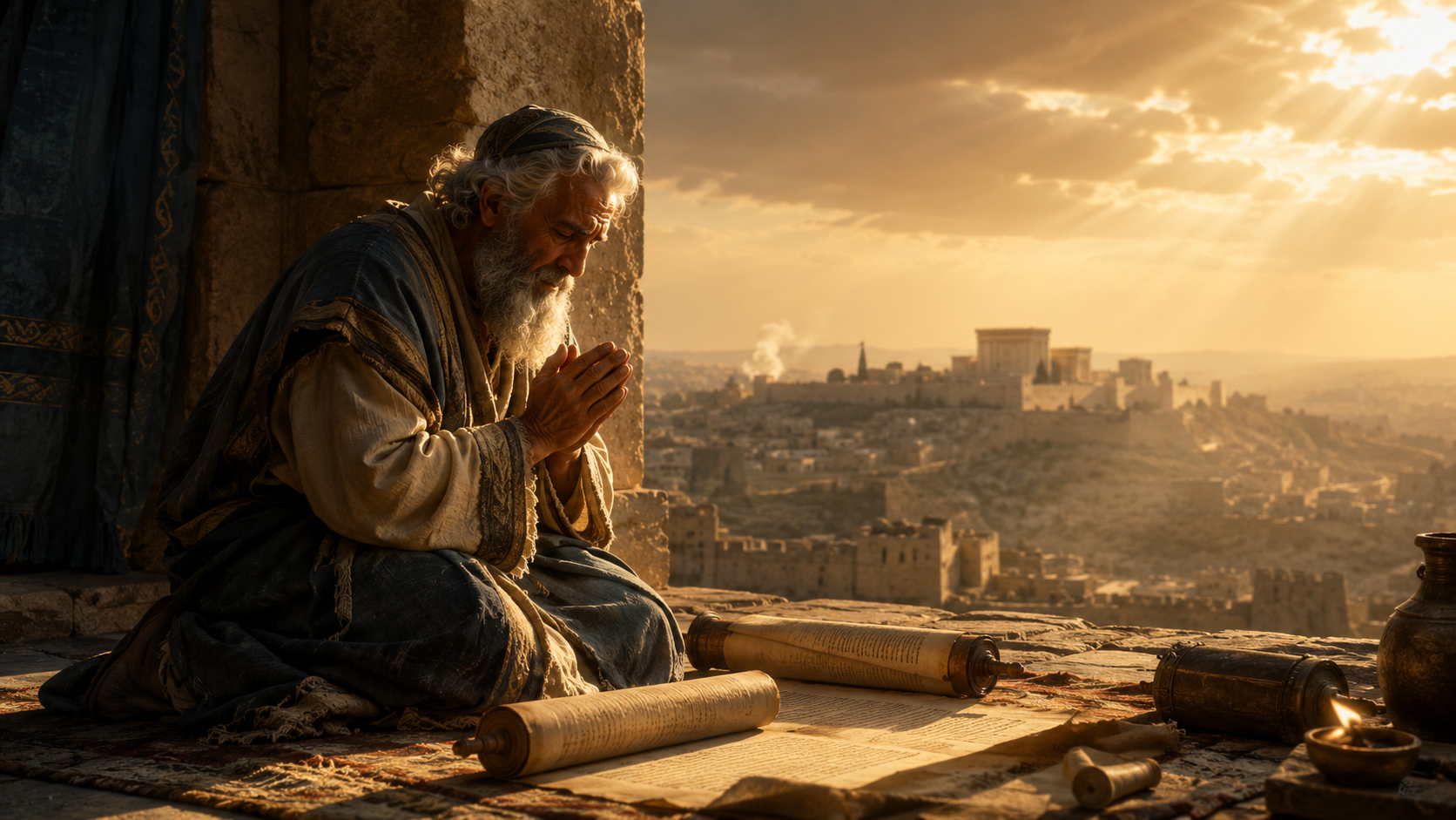 Daniel praying for the people of Jerusalem